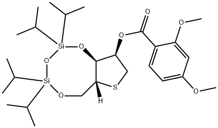 4-Anhydro-2-O-(2,4-dimethoxy benzoyl)-3,5-O-(1,1,3,3-tetraisopropyldisiloxane-1,3-diyl)-4-thio-D-ribitol Structure