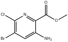 2-Pyridinecarboxylic acid, 3-amino-5-bromo-6-chloro-, methyl ester 구조식 이미지