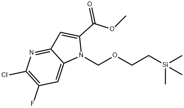 Methyl 5-chloro-6-fluoro-1-((2-(trimethylsilyl)ethoxy)methyl)-1H-pyrrolo[3,2-b]pyridine-2-carboxylate Structure