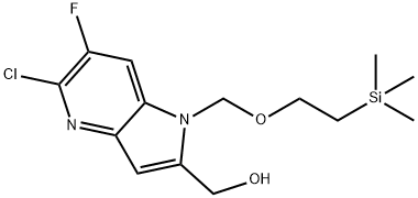 (5-Chloro-6-fluoro-1-((2-(trimethylsilyl)ethoxy)methyl)-1H-pyrrolo[3,2-b]pyridin-2-yl)methanol Structure