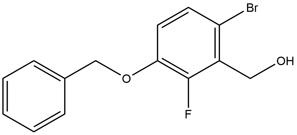 (3-(benzyloxy)-6-bromo-2-fluorophenyl)methanol 구조식 이미지