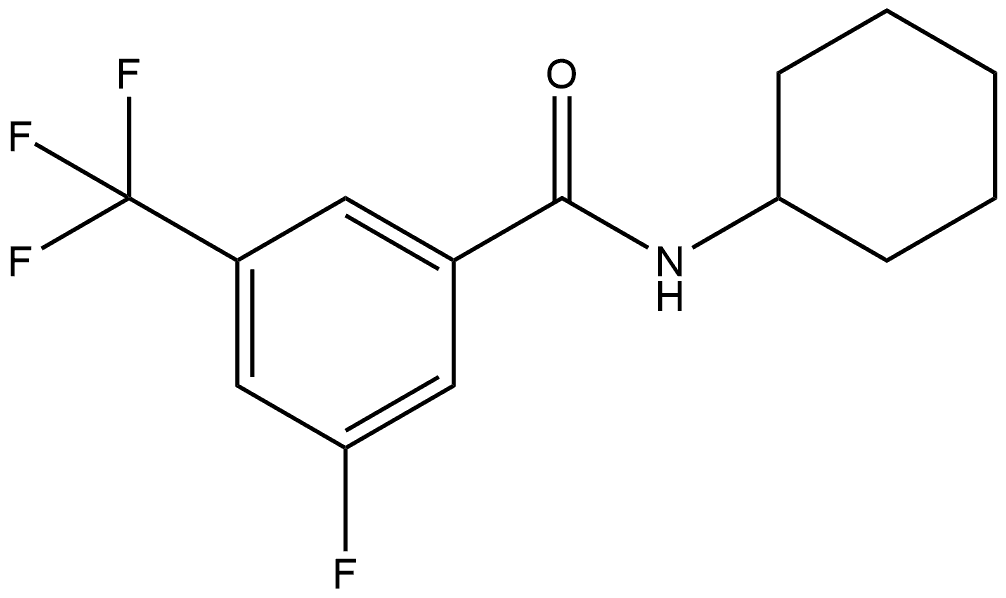 N-cyclohexyl-3-fluoro-5-(trifluoromethyl)benzamide 구조식 이미지