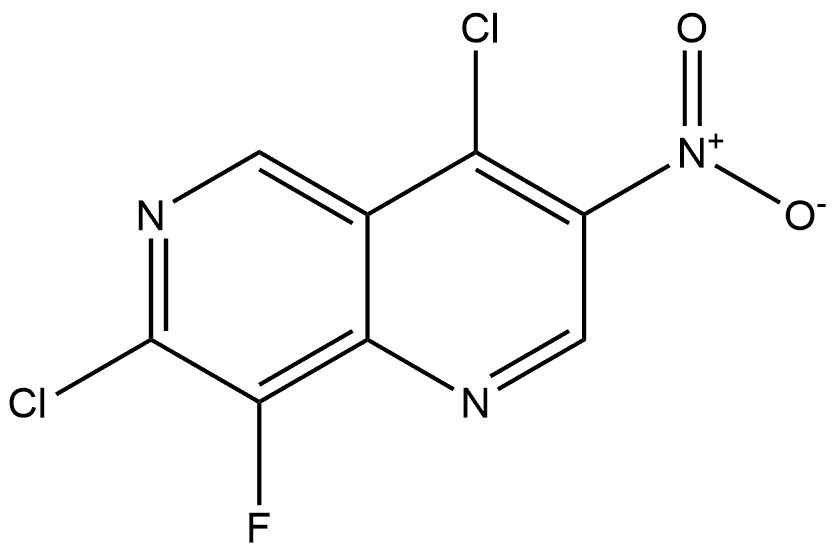 1,6-Naphthyridine, 4,7-dichloro-8-fluoro-3-nitro- Structure