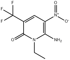 2(1H)-Pyridinone, 6-amino-1-ethyl-5-nitro-3-(trifluoromethyl)- Structure