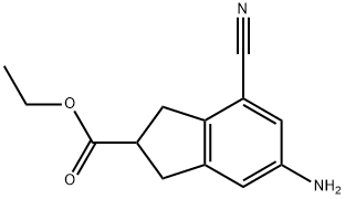 1H-Indene-2-carboxylic acid, 6-amino-4-cyano-2,3-dihydro-, ethyl ester Structure