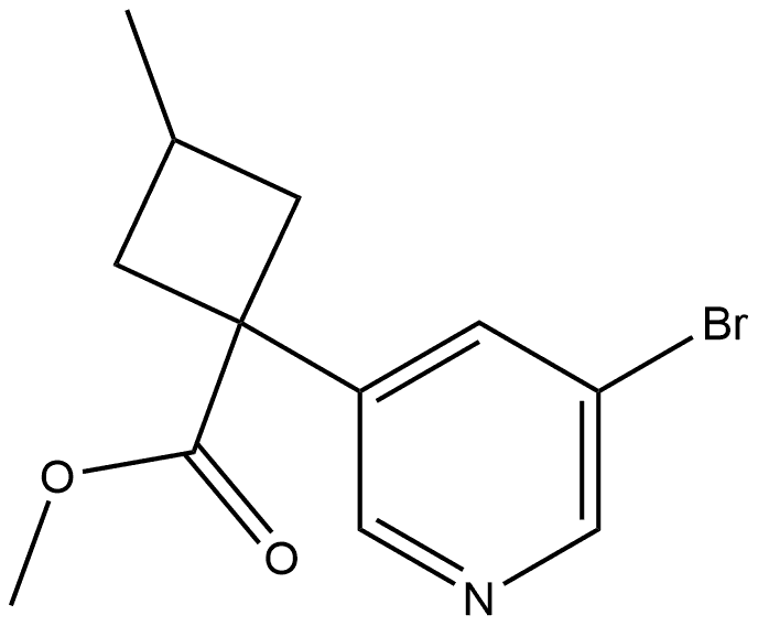 methyl 1-(5-bromopyridin-3-yl)-3-methylcyclobutane-1-carboxylate 구조식 이미지