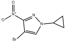 1H-Pyrazole, 4-bromo-1-cyclopropyl-3-nitro- Structure