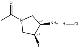 rel-1-((3R,4S)-3-Amino-4-fluoropyrrolidin-1-yl)ethan-1-one (hydrochloride) 구조식 이미지