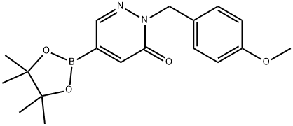 2-(4-Methoxybenzyl)-5-(4,4,5,5-tetramethyl-1,3,2-dioxaborolan-2-yl)pyridazin-3(2H)-one 구조식 이미지