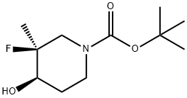 1-Piperidinecarboxylic acid, 3-fluoro-4-hydroxy-3-methyl-, 1,1-dimethylethyl ester, (3S,4R)- Structure