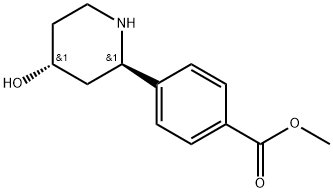 Benzoic acid, 4-[(2R,4R)-4-hydroxy-2-piperidinyl]-, methyl ester Structure