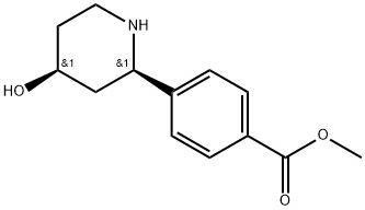 Benzoic acid, 4-[(2R,4S)-4-hydroxy-2-piperidinyl]-, methyl ester Structure