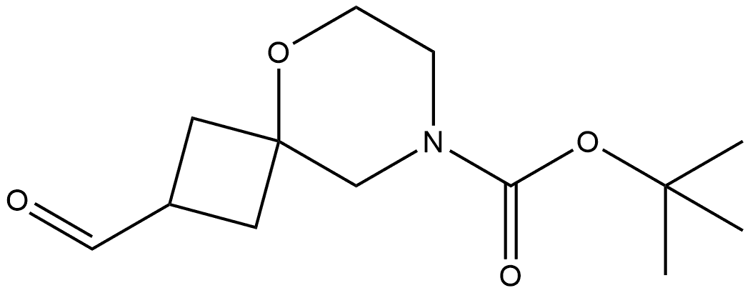 5-Oxa-8-azaspiro[3.5]nonane-8-carboxylic acid, 2-formyl-, 1,1-dimethylethyl ester Structure