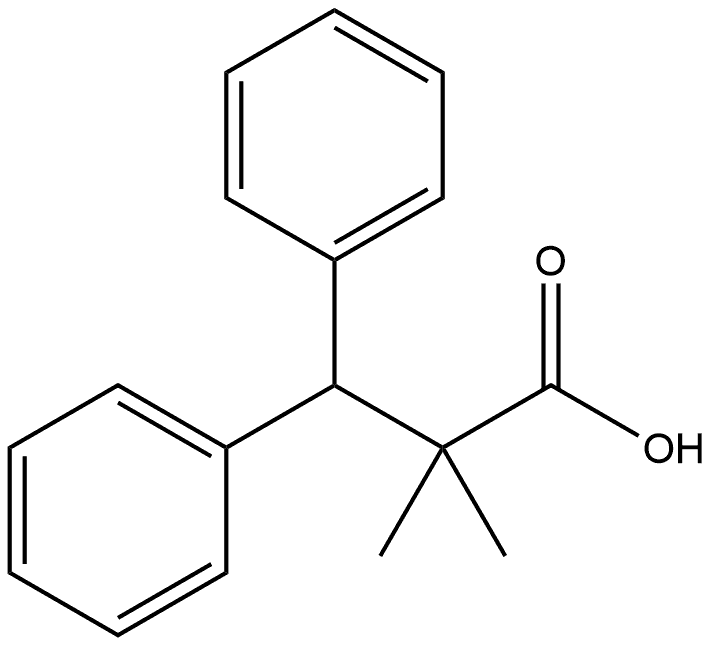 Benzenepropanoic acid, α,α-dimethyl-β-phenyl- Structure