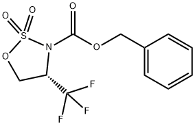 Benzyl (S)-4-(trifluoromethyl)-1,2,3-oxathiazolidine-3-carboxylate 2,2-dioxide 구조식 이미지