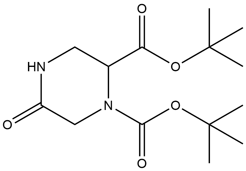 1,2-Piperazinedicarboxylic acid, 5-oxo-, 1,2-bis(1,1-dimethylethyl) ester Structure