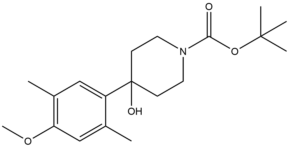 tert-butyl 4-hydroxy-4-(4-methoxy-2,5-dimethylphenyl)piperidine-1-carboxylate Structure