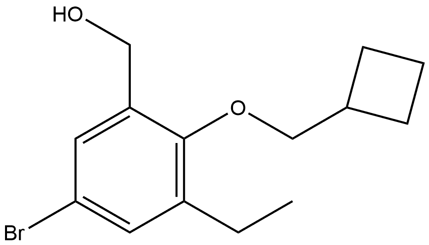 (5-bromo-2-(cyclobutylmethoxy)-3-ethylphenyl)methanol 구조식 이미지