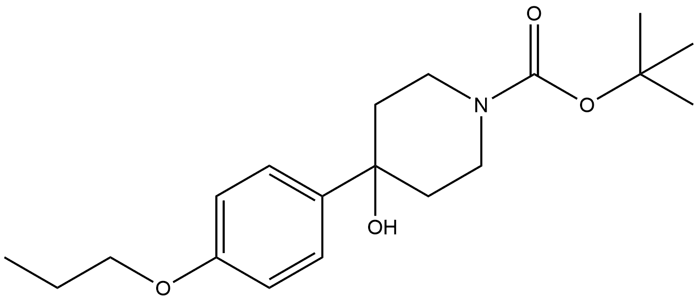 tert-butyl 4-hydroxy-4-(4-propoxyphenyl)piperidine-1-carboxylate Structure