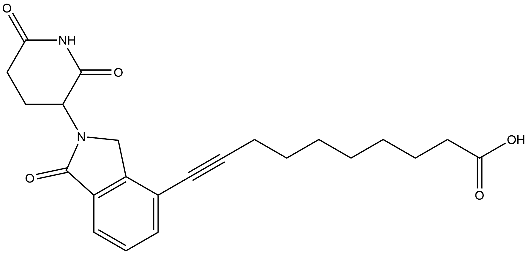 9-Decynoic acid, 10-[2-(2,6-dioxo-3-piperidinyl)-2,3-dihydro-1-oxo-1H-isoindol-4-yl]- (ACI) Structure