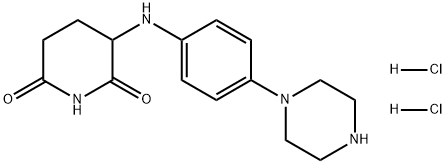 2,6-Piperidinedione, 3-[[4-(1-piperazinyl)phenyl]amino]-, hydrochloride (1:2) Structure