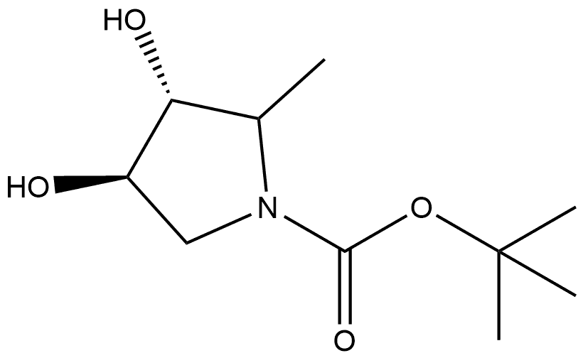 1-Pyrrolidinecarboxylic acid, 3,4-dihydroxy-2-methyl-, 1,1-dimethylethyl ester, (3R,4R)- 구조식 이미지
