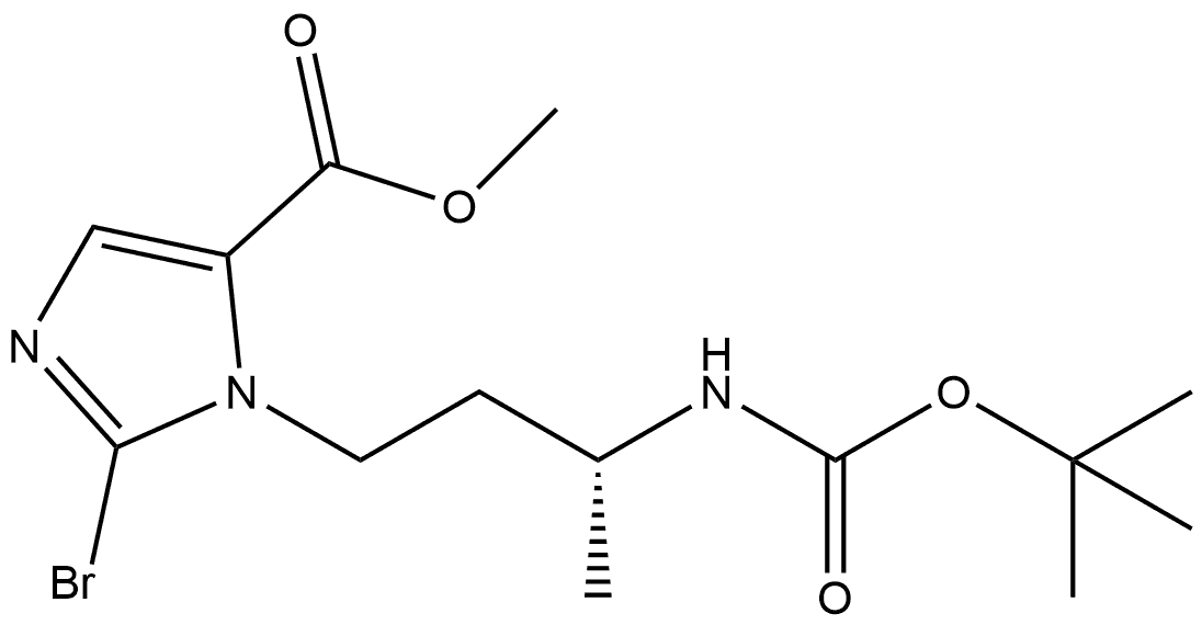 methyl 2-bromo-1-[(3R)-3-{[(tert-butoxy)carbonyl]amino}butyl]-1H-imidazole-5-carboxylate Structure