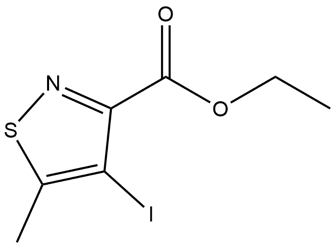 3-Isothiazolecarboxylic acid, 4-iodo-5-methyl-, ethyl ester 구조식 이미지