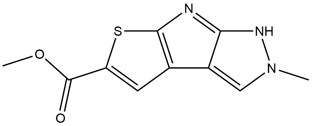 Methyl 2-methyl-1,2-dihydrothieno[3',2':4,5]pyrrolo[2,3-c]pyrazole-5-carboxylate Structure