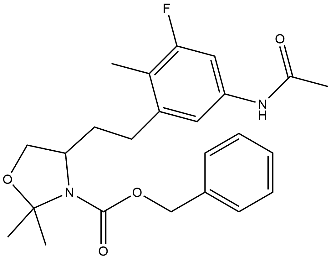 benzyl 4-(5-acetamido-3-fluoro-2-methylphenethyl)-2,2-dimethyloxazolidine-3-carboxylate Structure