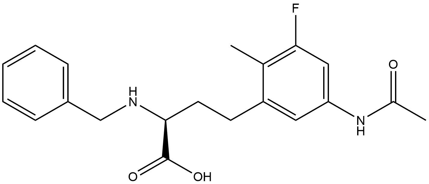 (S)-4-(5-acetamido-3-fluoro-2-methylphenyl)-2-(benzylamino)butanoic acid Structure