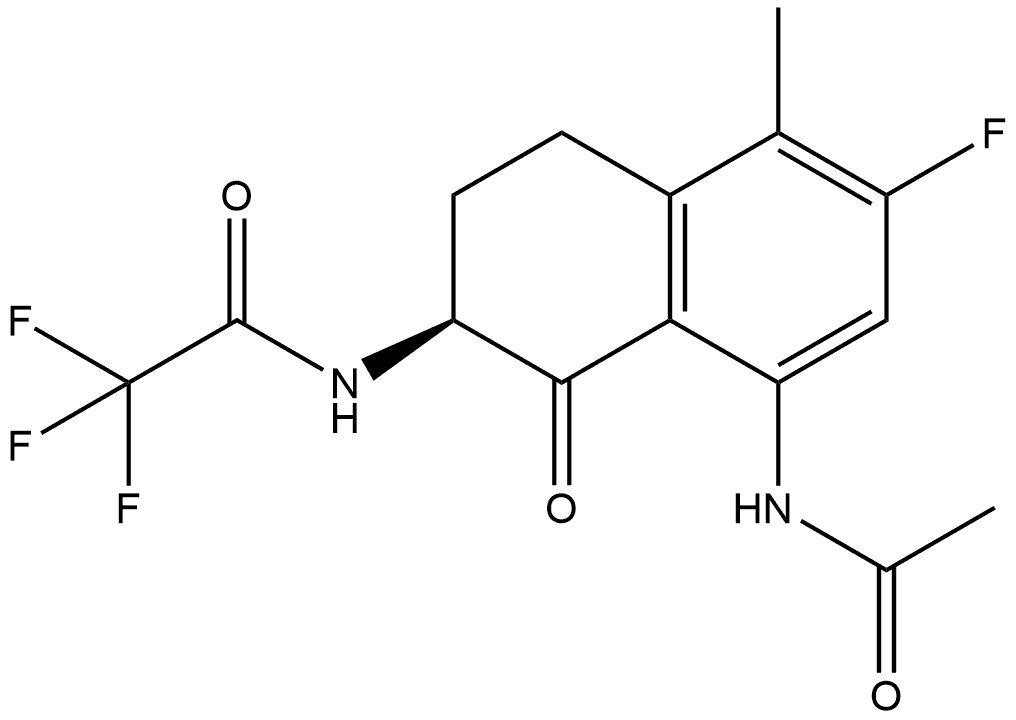 (S)-N-(8-acetamido-6-fluoro-5-methyl-1-oxo-1,2,3,4-tetrahydronaphthalen-2-yl)-2,2,2-trifluoroacetamide 구조식 이미지