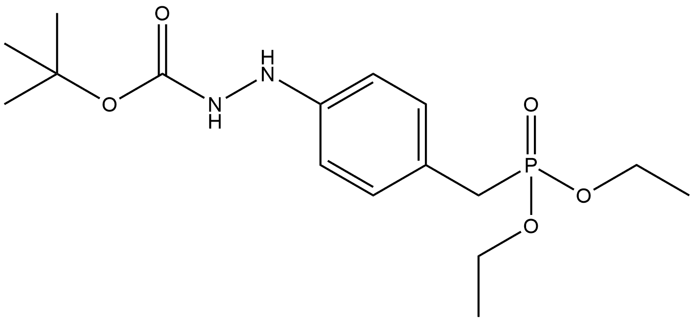 Hydrazinecarboxylic acid, 2-[4-[(diethoxyphosphinyl)methyl]phenyl]-, 1,1-dimethylethyl ester 구조식 이미지