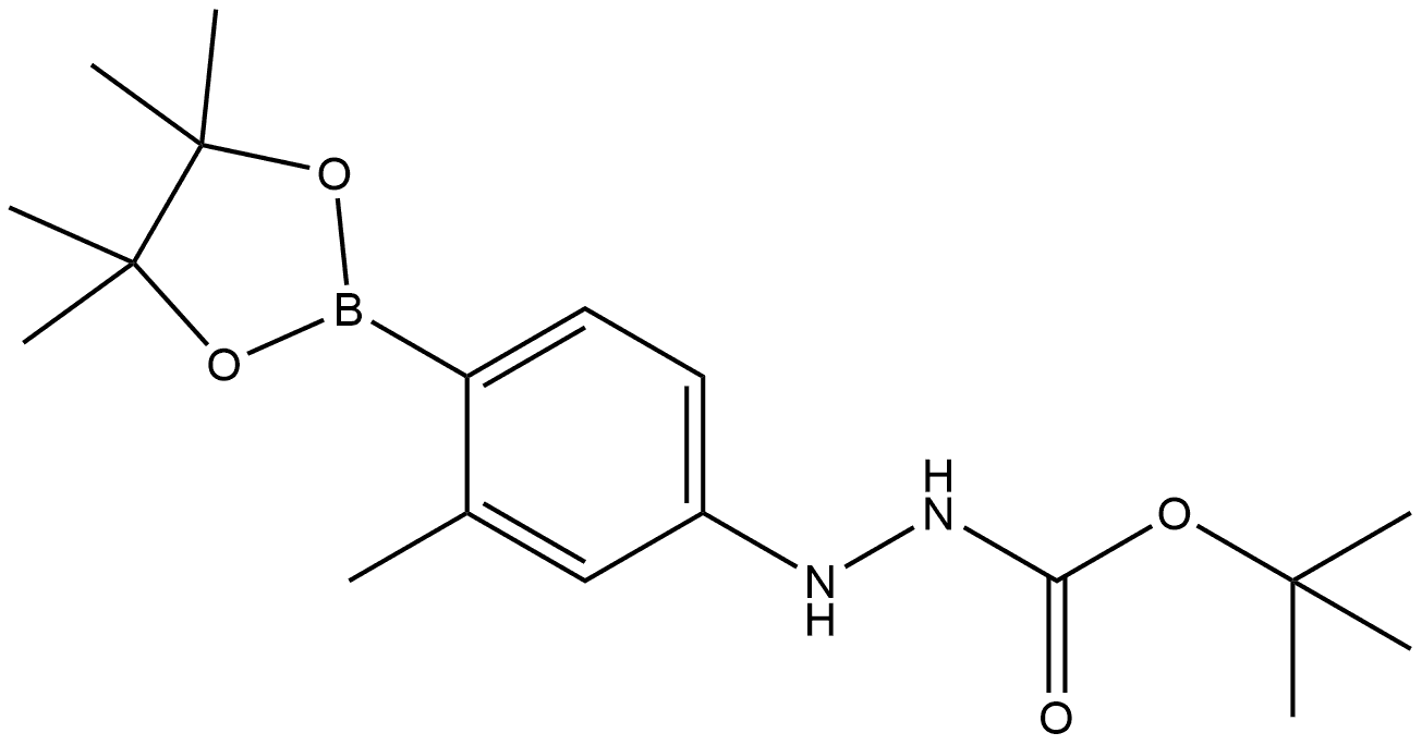 Hydrazinecarboxylic acid, 2-[3-methyl-4-(4,4,5,5-tetramethyl-1,3,2-dioxaborolan-2-yl)phenyl]-, 1,1-dimethylethyl ester Structure