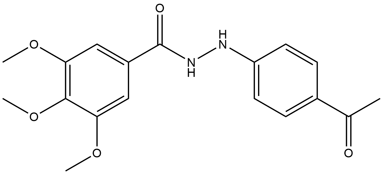 Benzoic acid, 3,4,5-trimethoxy-, 2-(4-acetylphenyl)hydrazide Structure