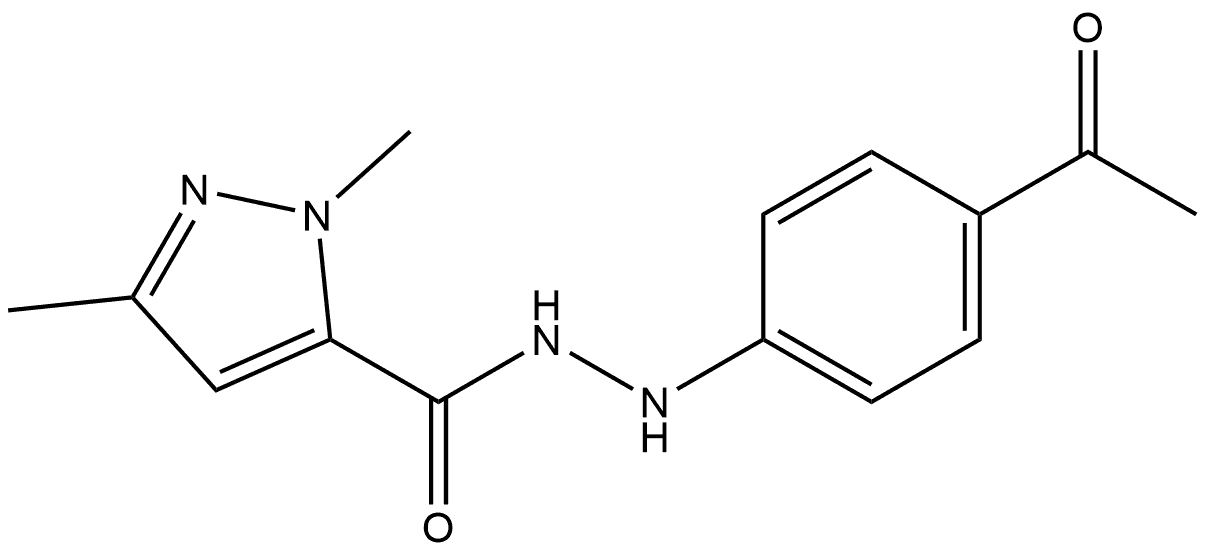 1H-Pyrazole-5-carboxylic acid, 1,3-dimethyl-, 2-(4-acetylphenyl)hydrazide Structure