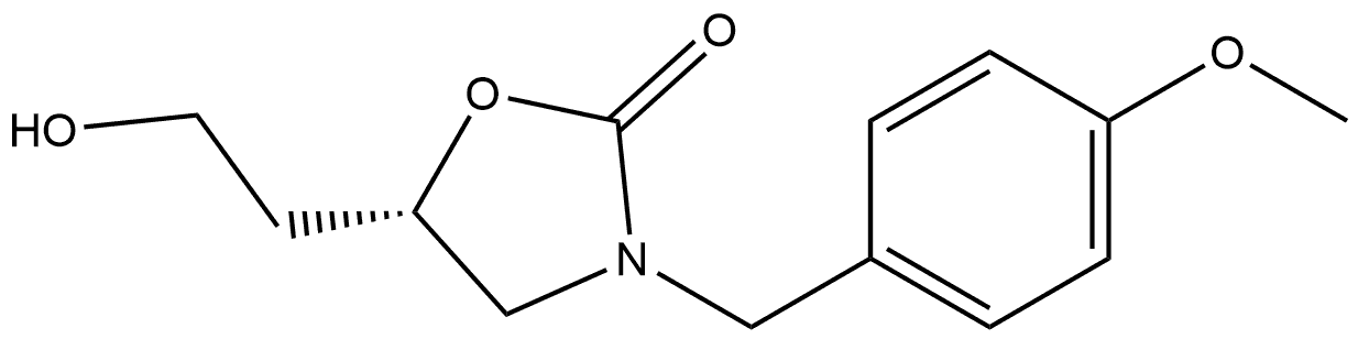 2-Oxazolidinone, 5-(2-hydroxyethyl)-3-[(4-methoxyphenyl)methyl]-, (5S)- 구조식 이미지