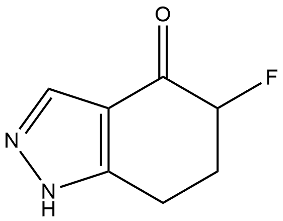 4H-Indazol-4-one, 5-fluoro-1,5,6,7-tetrahydro- 구조식 이미지