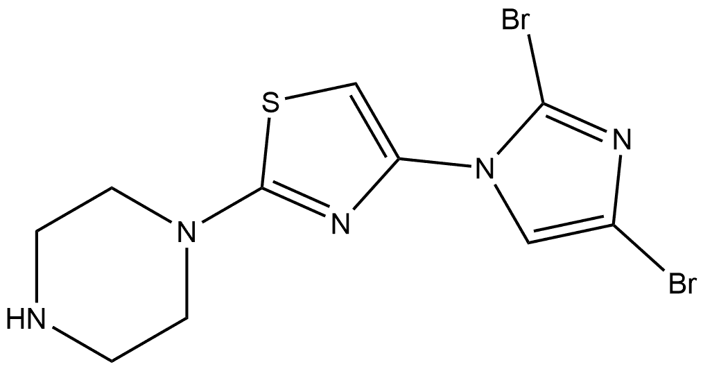 4-(2,4-dibromo-1H-imidazol-1-yl)-2-(piperazin-1-yl)thiazole Structure