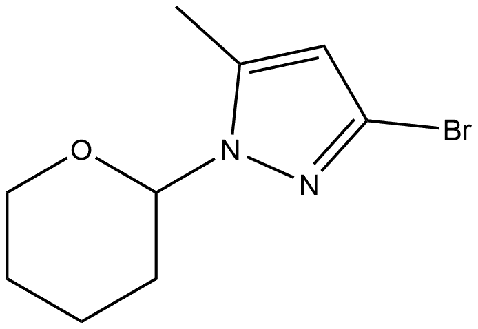 1H-Pyrazole, 3-bromo-5-methyl-1-(tetrahydro-2H-pyran-2-yl)- Structure