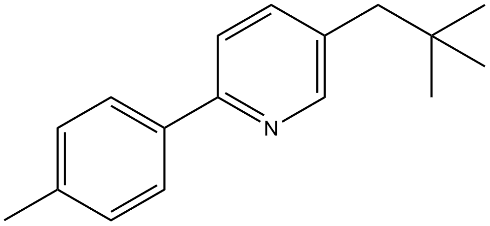 Pyridine, 5-(2,2-dimethylpropyl)-2-(4-methylphenyl)- Structure