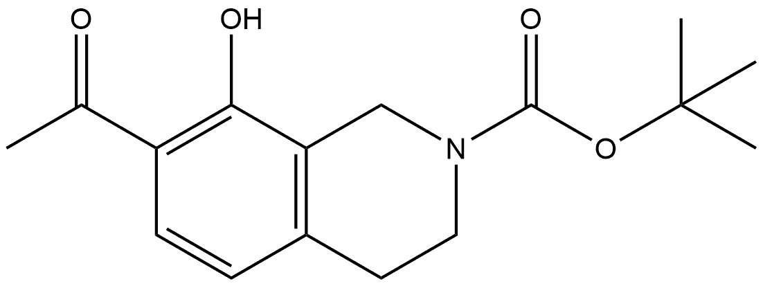 2(1H)-Isoquinolinecarboxylic acid, 7-acetyl-3,4-dihydro-8-hydroxy-, 1,1-dimethylethyl ester Structure