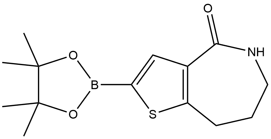 4H-Thieno[3,2-c]azepin-4-one, 5,6,7,8-tetrahydro-2-(4,4,5,5-tetramethyl-1,3,2-dioxaborolan-2-yl)- 구조식 이미지