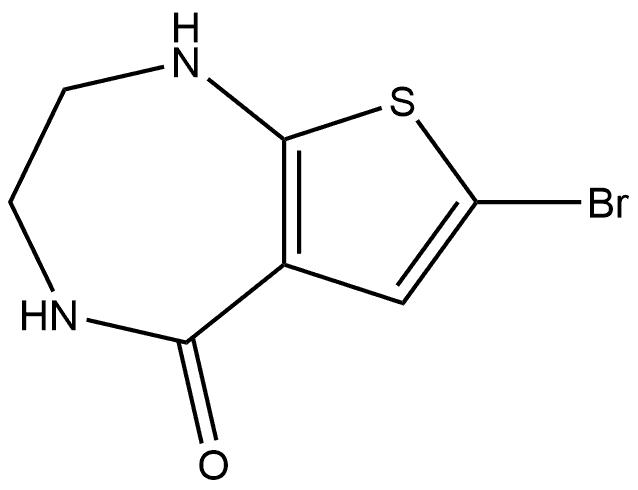 5H-Thieno[2,3-e]-1,4-diazepin-5-one, 7-bromo-1,2,3,4-tetrahydro- 구조식 이미지