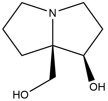 1H-Pyrrolizine-7a(5H)-methanol, tetrahydro-1-hydroxy-, (1R,7aR)-rel- 구조식 이미지