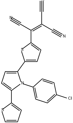 1,1,2-Ethenetricarbonitrile, 2-[5-[1-(4-chlorophenyl)-5-(2-thienyl)-1H-pyrrol-2-yl]-2-thienyl]- Structure