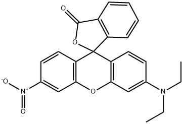 Spiro[isobenzofuran-1(3H),9'-[9H]xanthen]-3-one, 3'-(diethylamino)-6'-nitro- Structure