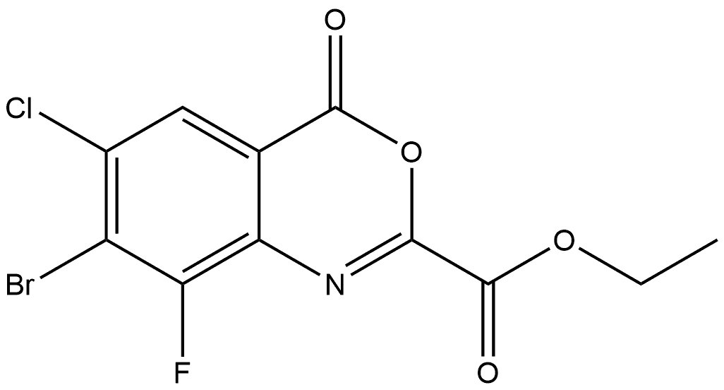 4H-3,1-Benzoxazine-2-carboxylic acid, 7-bromo-6-chloro-8-fluoro-4-oxo-, ethyl ester 구조식 이미지