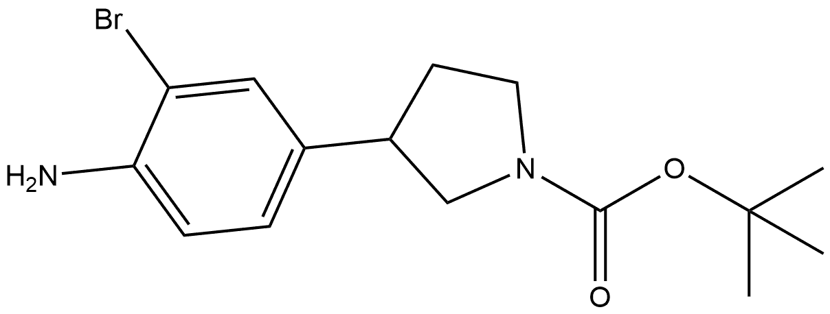 tert-butyl 3-(4-amino-3-bromophenyl)pyrrolidine-1-carboxylate Structure