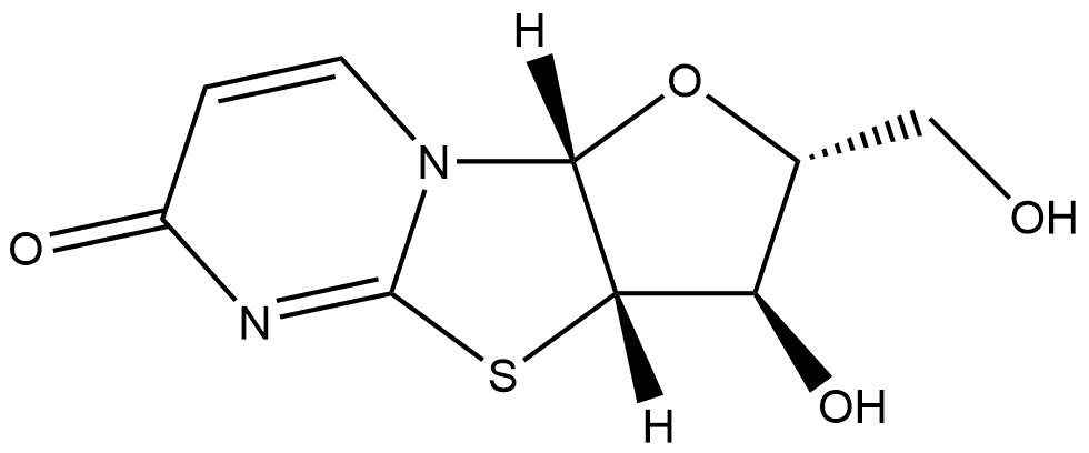 6H-Furo[2',3':4,5]thiazolo[3,2-a]pyrimidin-6-one, 2,3,3a,9a-tetrahydro-3-hydroxy-2-(hydroxymethyl)-, [2R-(2α,3β,3aβ,9aβ)]- (8CI,9CI) Structure